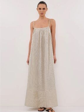 DISSH Palma Cream Silk Blend Midi Dress